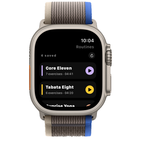 Apple Watch — Routines list
